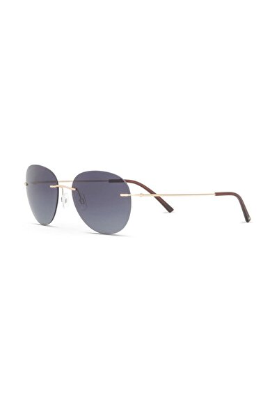 Blancia Bc1360 C4 57 Unisex Oval Gold Metal Frameless Sunglasses