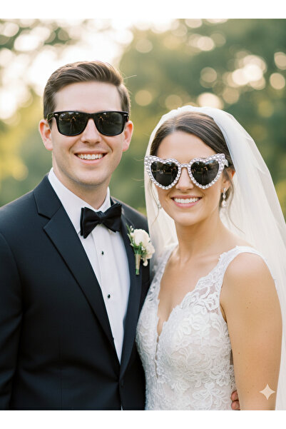Happyline 2 Pcs after Party Glasses Wedding Party Glasses Rhinestone Bride Gl...