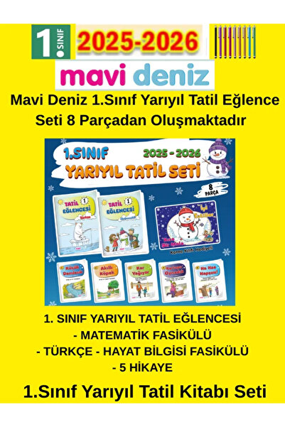 Ens Yayıncılık Mavi Deniz Yayıncılık 2025-2026 1.Sınıf Yarıyıl Tatil Eğlence ...