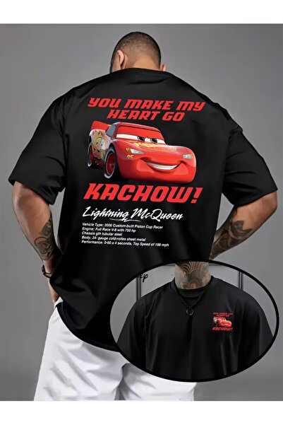 COMANCHERO Tricou oversize pentru bărbați, cu imprimeu McQueen pe față și spate