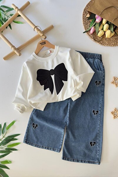 Minigimin Cicileri Set de 2 piese pentru fetiță cu detaliu de broderie cu pai...