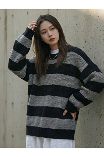 BUWOM Women's Oversized Btk Knitwear Sweater