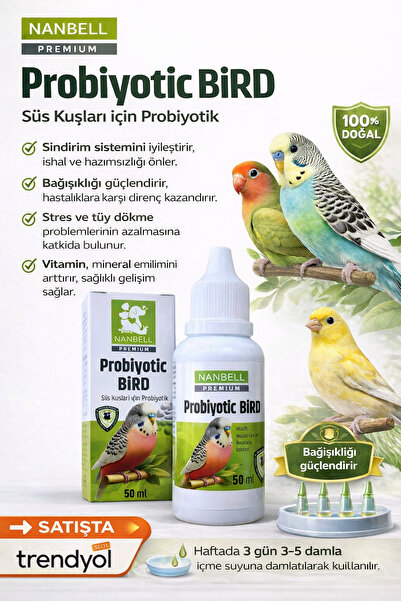 Nanbell Kuşlar İçin Probiyotik Sindirim ve Bağışıklık Desteği 50 ML