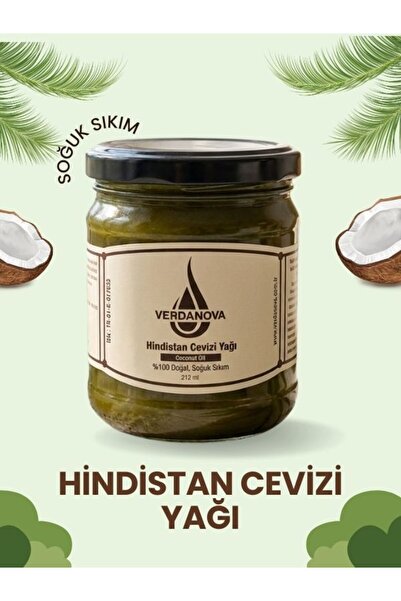 VERDANOVA %100 Soğuk Sıkım Hindistan Cevizi Yağı 212 ml. - Saf, Katkısız, Veg...
