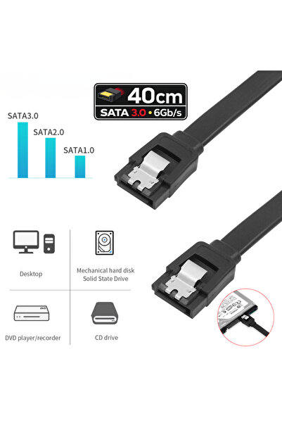 VOREX SATA 3.0 Data Kablosu 40 cm – 6Gb/s HDD ve 2.5" SATA SSD Bağlantı Kablo...