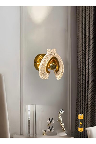 burenze Modern Aplik Luxury Tasarım Oynar Başlıklı Kablosuz Aç Kapa Butonlu L...