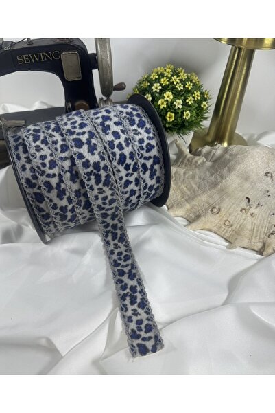 jasmina store leopar desenli süet dokulu yanı dantelli şerit aksesuar