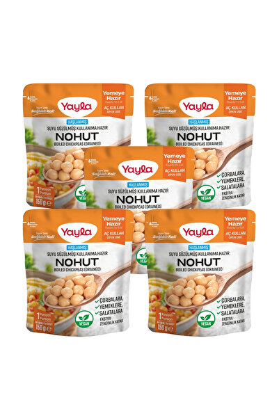 Yayla Haşlanmış Suyu Süzülmüş Nohut 150 gr x5