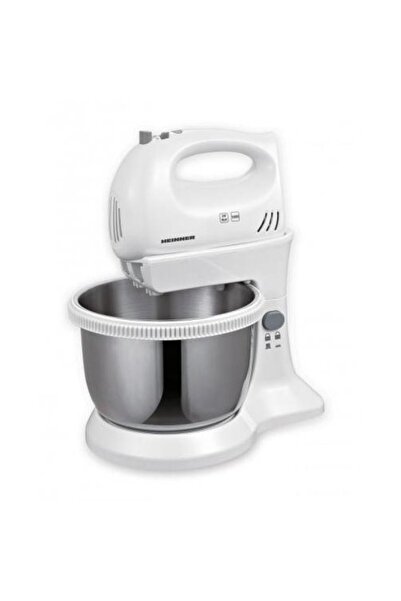 Heinner Stainless Steel Stand Mixer with 3.4L Rotating Bowl, 300W, White