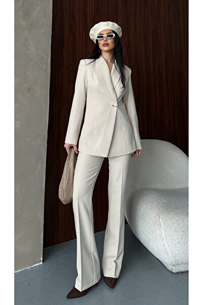 pembekurdelem Women's Designer Jacket Pants Set Stone