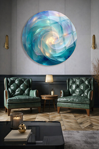 TAULART Abstract Spiral Pattern Unbreakable Glass Painting Luxury Wall Decor ...