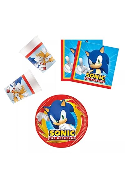 SONIC THE HEDGEHOG Party Set with 20 cm Plates, 36 Pieces