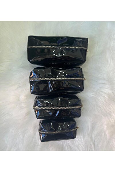 shiny date 4 Lü Rugan Makyaj Çantası Organizer