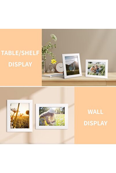 vasemouh Photo Frame 15x20 cm, White, Minimalist Style for Wall or Table, Liv...