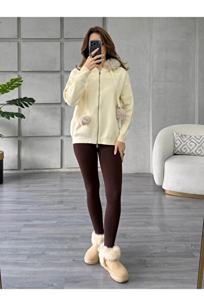 Coral سترة بسحاب من الفرو 140215 فانيليا