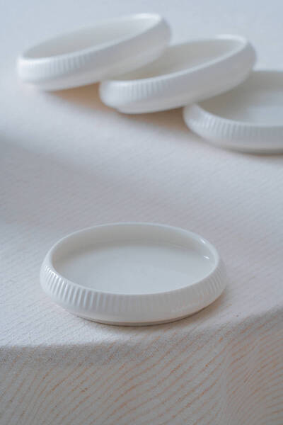 ACAR Bianco Perla Porcelain Round Plate - 10 cm