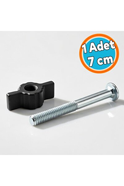 NZB Baza Başlık Vidası Metal 7 cm 5 16 İnç Siyah Kulplu Sağlam Aparatlı Mobil...