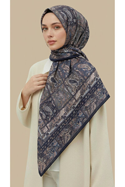 Karaca Eşarp وشاح قطني من مافيرا بطول 120 سم - أزرق داكن / أرجواني