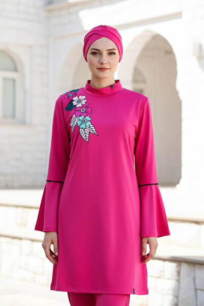Marina Full Covered Hijab Swimsuit Fuchsia M2008