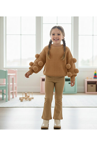 Nimini Kids سترة مرنة بياقة دائرية مصنوعة من القطن بنسبة 100% قماش مجدّل واسع...