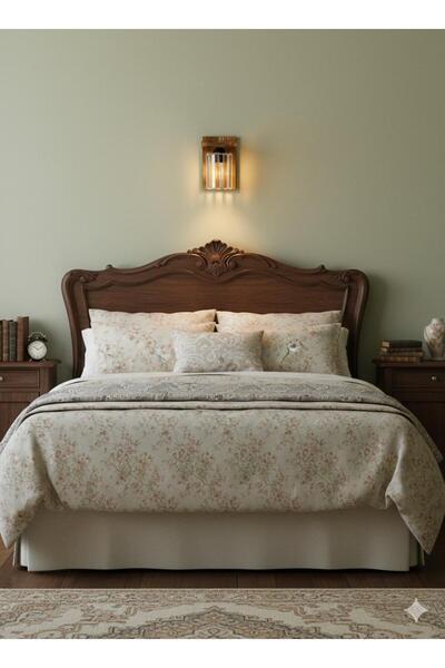 BİAVİZE Crystal Burning Wood Wall Sconce