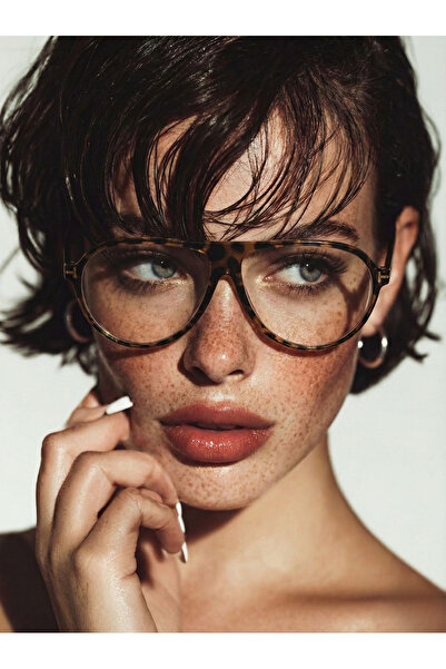 Angel Eyes Blue Light Protection Pilot Leopard Pattern Retro Pilot Glasses