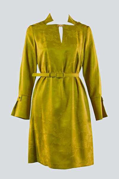 IDYL Belted Dress with Collar Accessories