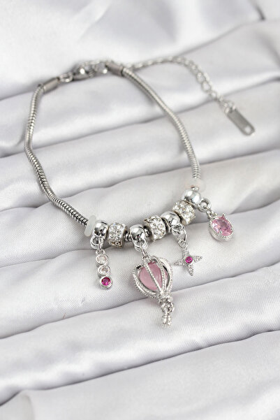 callerrons accessories Brass Silver Color Flying Balloon Charm Women's Bracel...