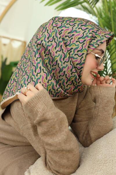 Silk Home Eșarfă de mătase Tivil IST 11413 - 09 Model geometric verde