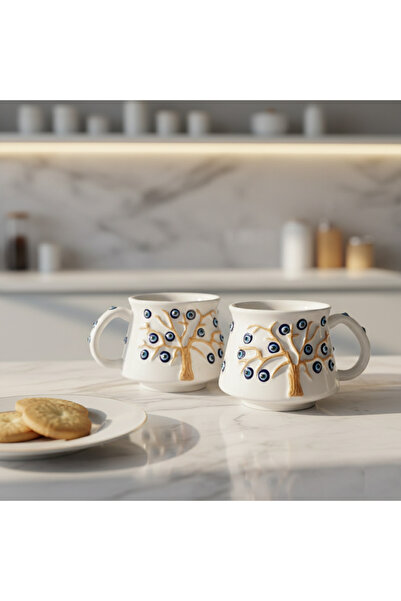 RGS HOMELİFE Set of 2 Handmade Ceramic 3D Mugs, Ceramic Coffee, Espresso and ...