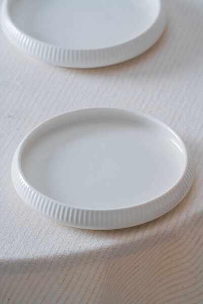 ACAR Bianco Perla Porcelain Round Plate - 14 cm