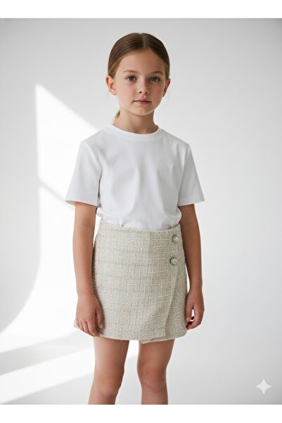woorage cuties Cuties Woorage Kız Çocuk Simli Tüvit Şort-Etek