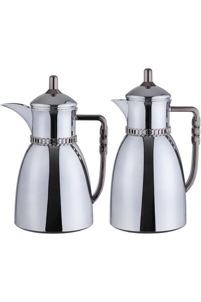 AZOZ MERCHLY Thermos Set, 0.7/1 Liter, 2 Pieces, Tempered Glass Inner Contain...