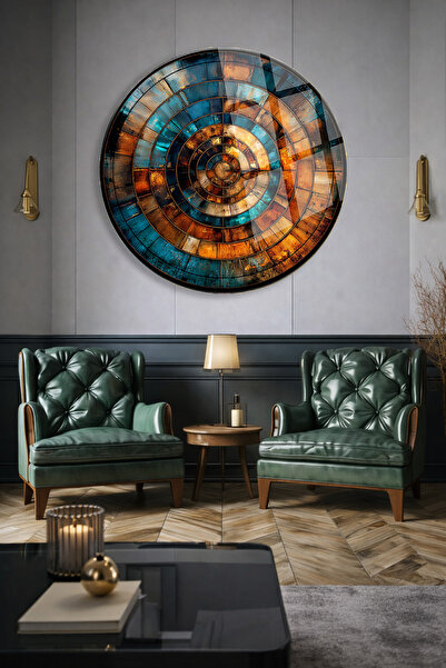 TAULART TABLA DE STICLA INQUEBRABILĂ CU MODEL GEOMETRIC DE LUX DECOR MODERN P...