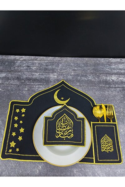 Nakışkonsept 12-Piece Dinner Set for 6 People with Spoon Holder, Embroidered ...