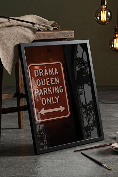 Buka Shops Retro "Drama Queen" Tabelası - Siyah Çerçeveli Tablo