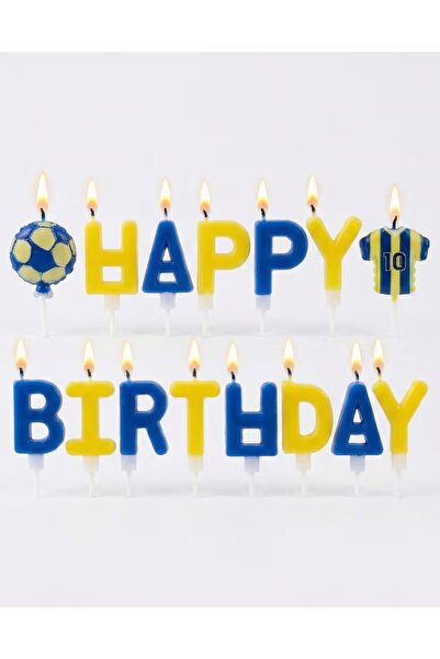 BKMC PARTY SARI LACİVERT TARAFTAR HAPPY BİRTHDAY MUM SETİ