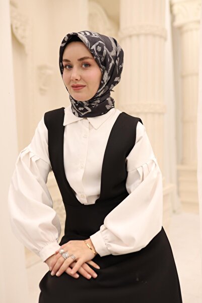 Silk Home وشاح تيفيل الحريري IST 11462 - 05 نمط هندسي أسود