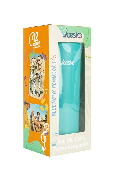 VAESKE 500 ML ÇELİK TERMOS BLUETOOTH HOPARLÖR YEŞİL