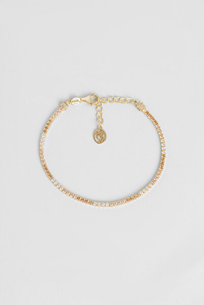 So CHIC... Gökkuşağı Dansı 18 Ayar Sarı Altın Kaplama 19 Cm Su Yolu Bileklik