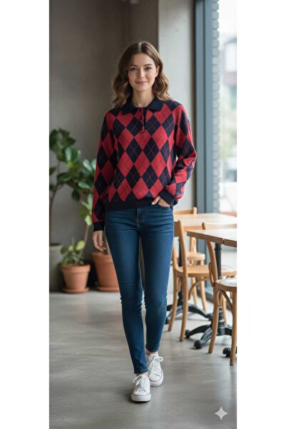 MARIQUITA BAKLAVA DESEN POLO YAKA