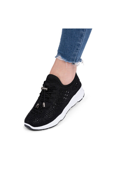 Sofia Store Sneakersi dama din material textil cu detalii stralucitoare Danety