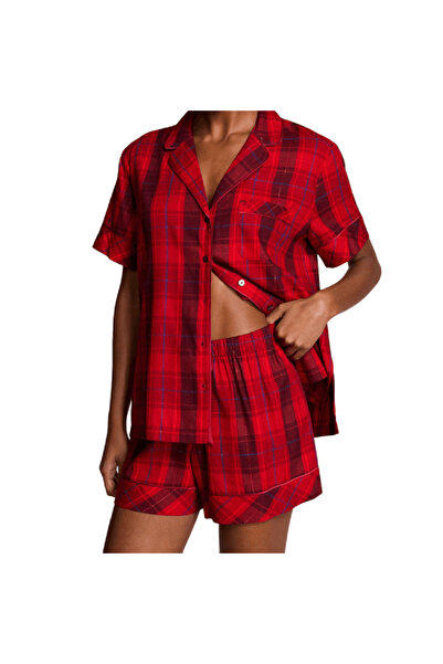 Victoria's Secret Cotton Short Pajama - Red Lacquer Plaid