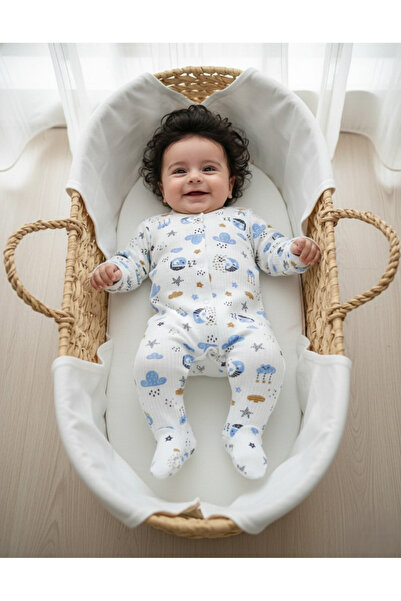 BUUFUU مطبوع بدلة أطفال بأكمام طويلة مزودة بأزرار كبس