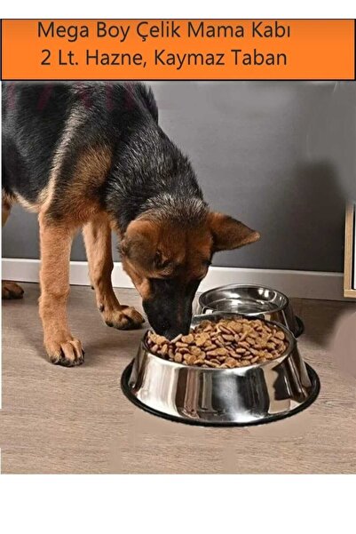 NEBİL HOME 1 ADET Büyük Boy Paslanmaz Çelik Mama Ve Su Kabı, Kaymaz Alt Taban...