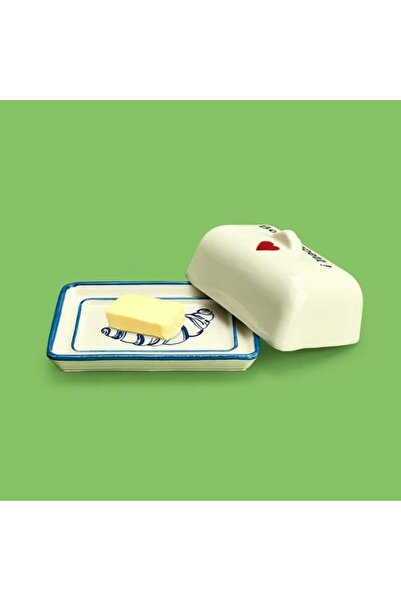 Evidea Kitchen Bold Heart Tereyağlık ve Peynirlik - Renkli - 15 cm