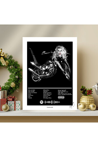 Pixaflair - Lady Gaga - Born This Way Albüm - Tablo - Çerçevesiz Spotify Poster