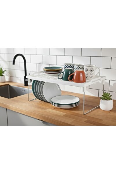 ELECTRONX 2 ADET METAL AYAKLI DOLAP İÇİ RAF DÜZENLEYİCİ-DİKTÖRTGEN RAF ORAGAN...