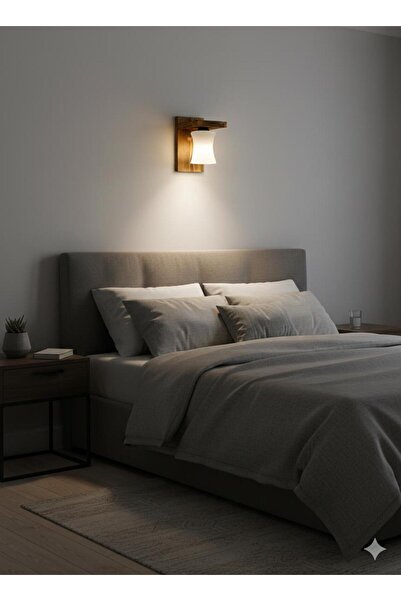 BİAVİZE White Glazed Burning Wood Wall Sconce