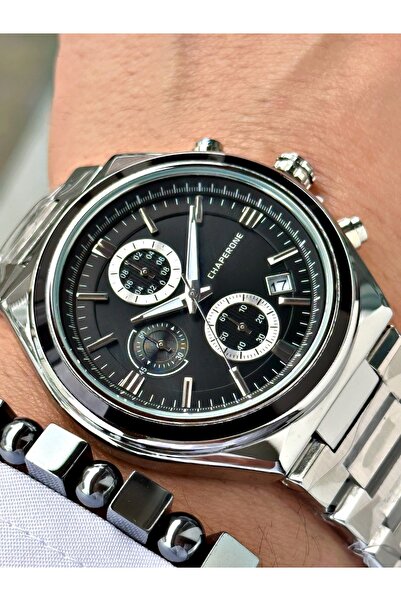 Chaperone Silver Color Functional Original Steel Strap Men's Wristwatch + Bra...